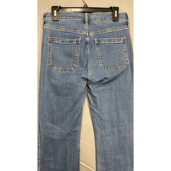 Women’s GAP 70's Flare High Rise Front Pocket Denim Jeans Tag 28/6R Actual 30” - Picture 6 of 9